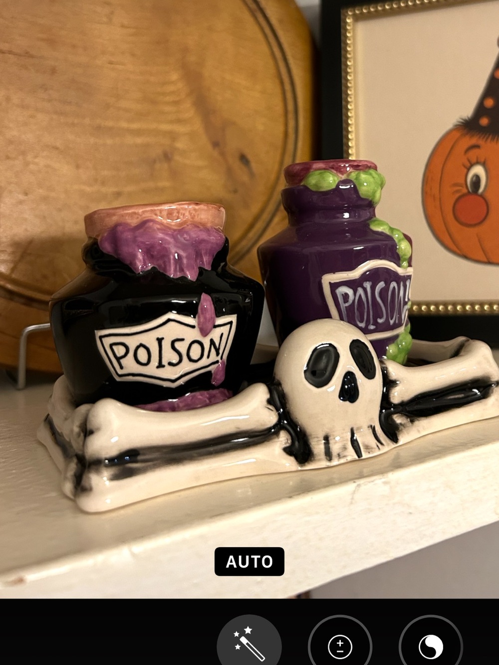 Halloween Ceramic Poison Jars Decorative Accent - Black & Purple - Picture 2 of 2